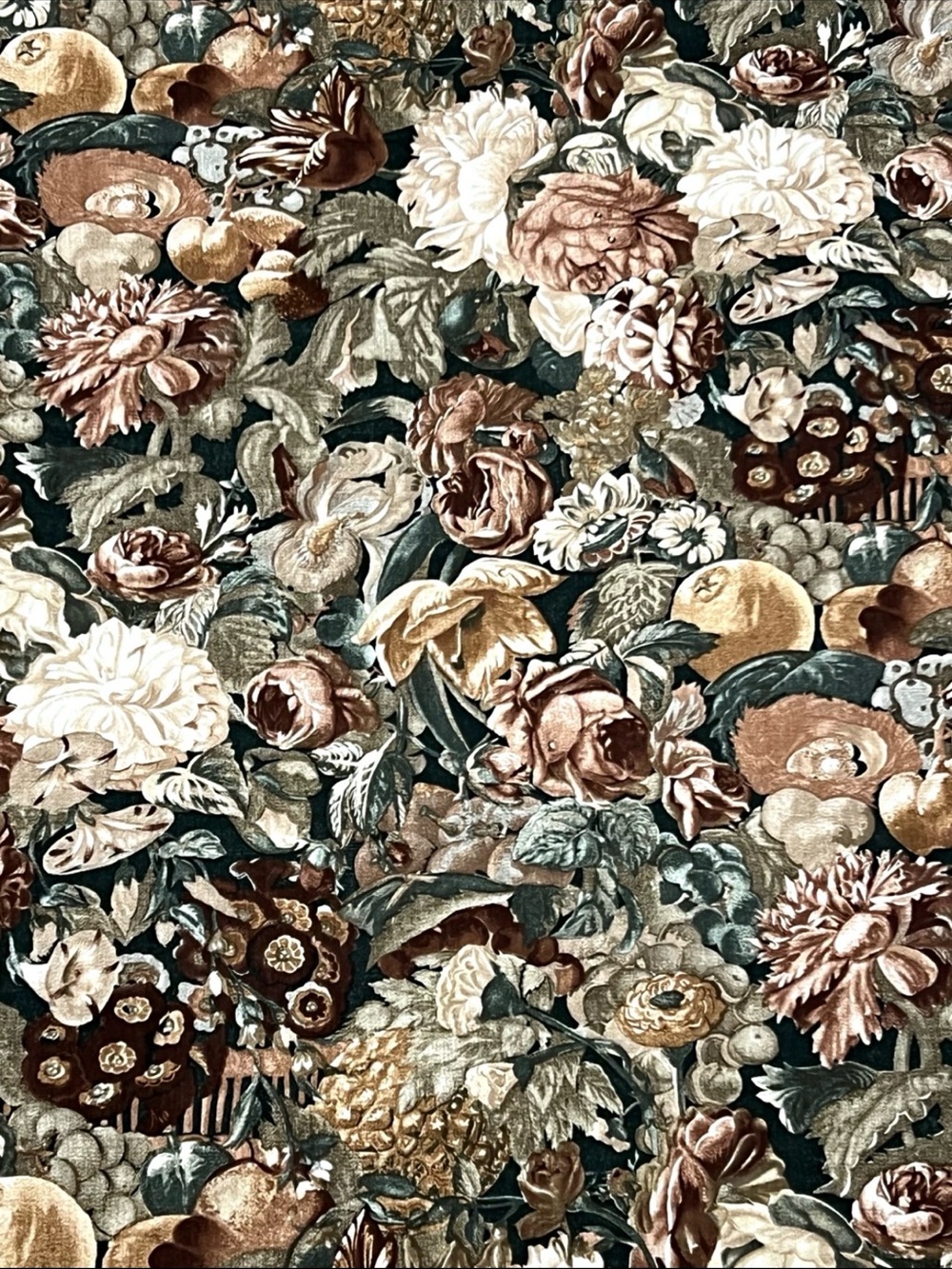 Raymond Waites OLD MASTER Fabric 4.75 Yards Old World Fruit Floral Moody Manor - Picture 5 of 10